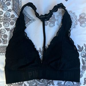 Black VS/Pink bralette.